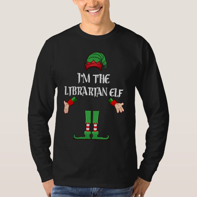 Camiseta Christmas Elf  I'm The Librarian Elf Xmas (Frente)