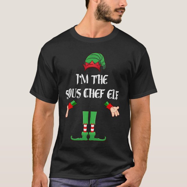 Camiseta Christmas Elf  I'm The Sous Chef Elf Xmas (Frente)