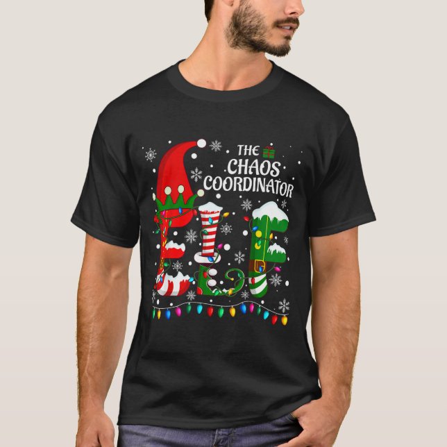 Camiseta Christmas Family Matching Pajamas Chaos Coordinato (Frente)