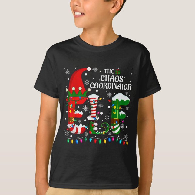 Camiseta Christmas Family Matching Pajamas Chaos Coordinato (Frente)