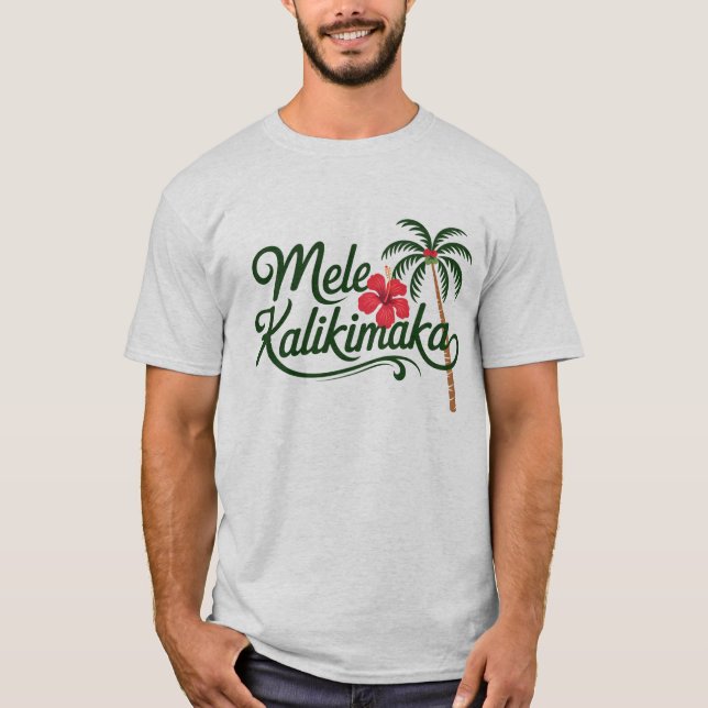 Camiseta Christmas Family Mele Kalikimaka Hawaii Beach  (Frente)