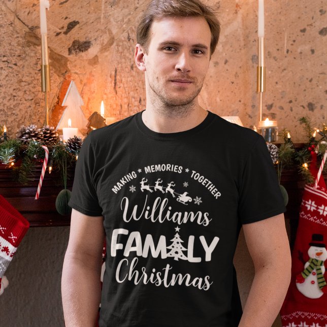 Camiseta Christmas Family with Name (Criador carregado)
