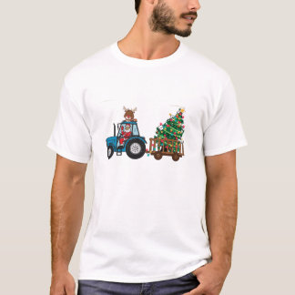 Camiseta Christmas Farm Tractor Xmas