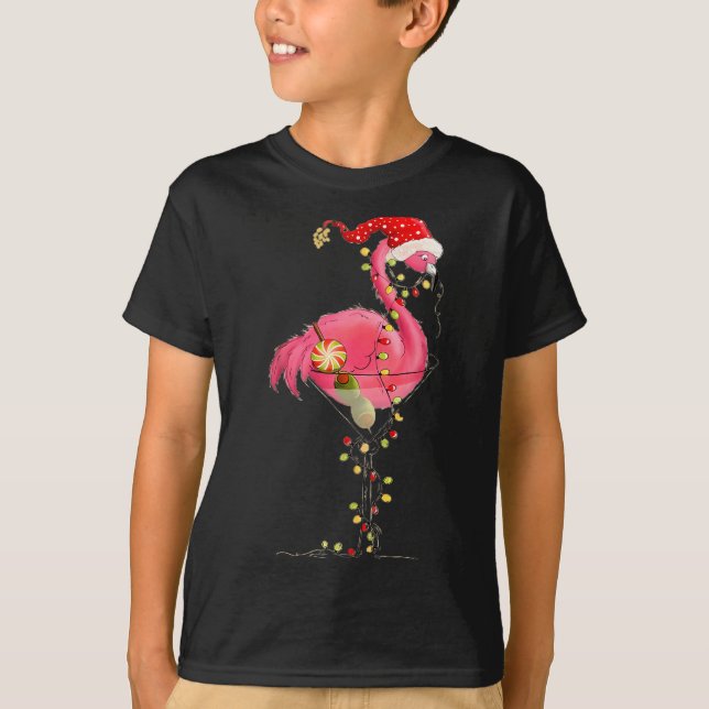 Camiseta Christmas Flamingo In Martini Gl For Trocal Holida (Frente)