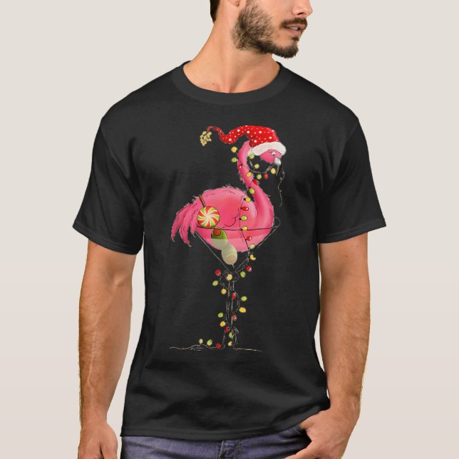 Camiseta Christmas Flamingo In Martini Gl For Trocal Holida (Frente)