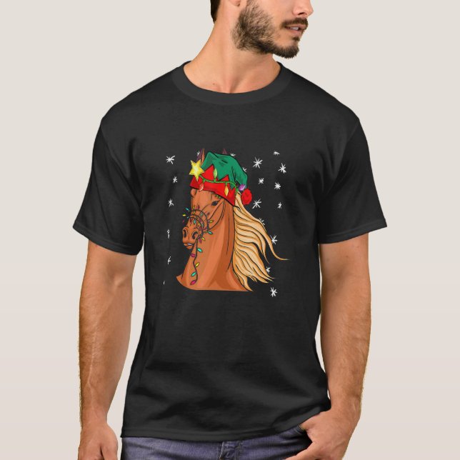 Camiseta Christmas for men women kids ELF Horse (Frente)