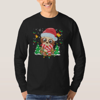 Camiseta Christmas For Men Women Kids Santa Sloth