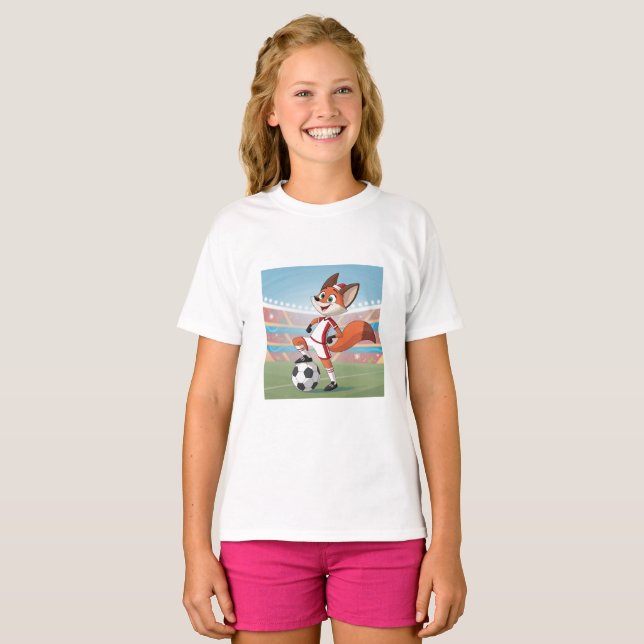Camiseta Christmas Fox Playing Football (Frente Completa)