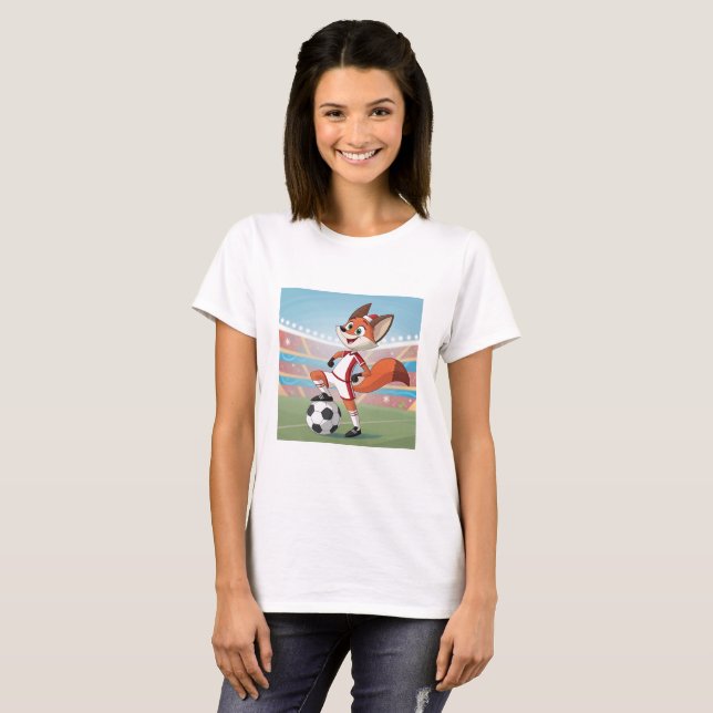 Camiseta Christmas Fox Playing Football (Frente Completa)