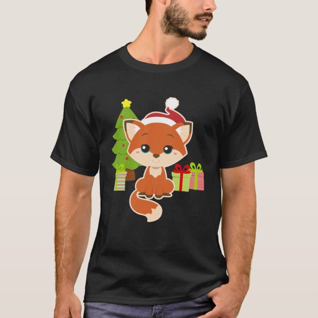 Camiseta CHRISTMAS FOX Toddler Girls Kid Cute Wolf Dog  Mom (Frente)