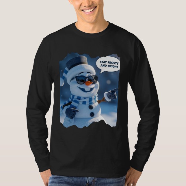 Camiseta Christmas Fun Frosty and Bright (Frente)