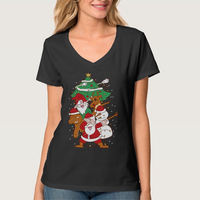 Camiseta Christmas Fun Santa Deer Elf Ginger (Frente)