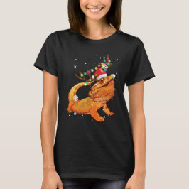 Camiseta Christmas Funny Bearded Dragon Reindeer  Santa's