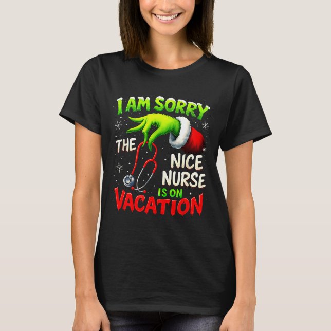 Camiseta Christmas Funny I Am Sorry The Niche Nurse Santa H (Frente)