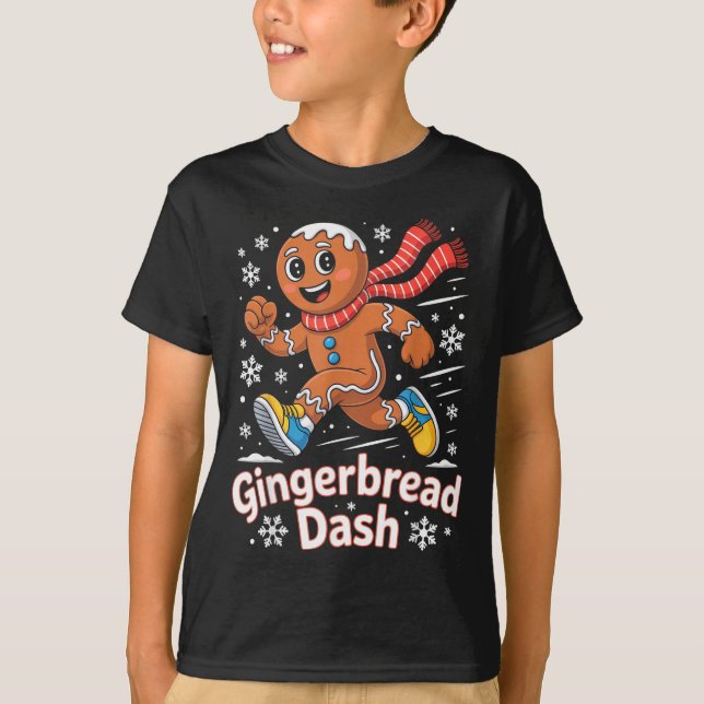 Camiseta Christmas Gingerbread Dash Running Runner Xmas Mar (Frente)