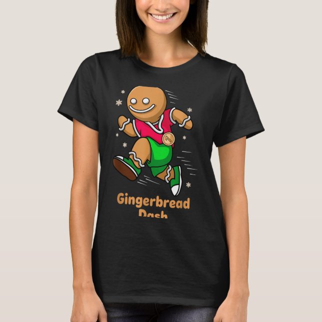 Camiseta Christmas Gingerbread Dash Running Runner Xmas Mar (Frente)