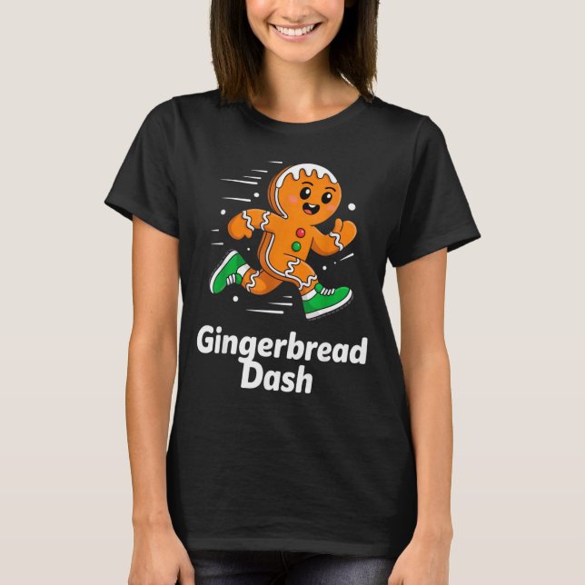 Camiseta Christmas Gingerbread Dash Running Runner Xmas Mar (Frente)