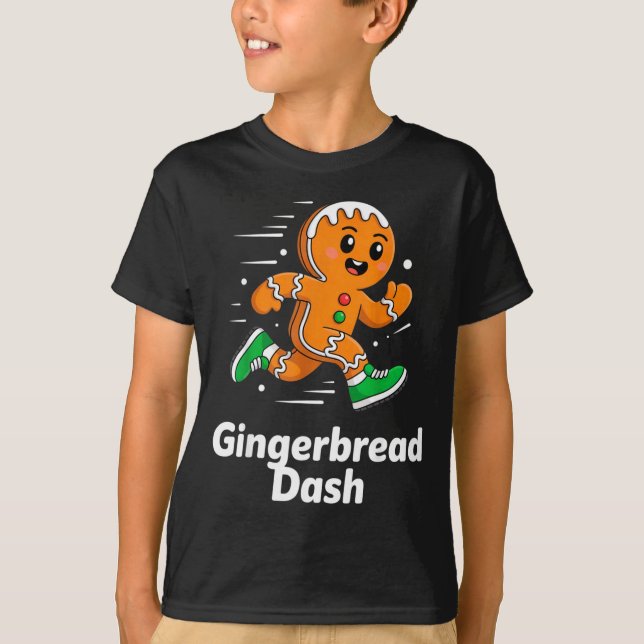 Camiseta Christmas Gingerbread Dash Running Runner Xmas Mar (Frente)