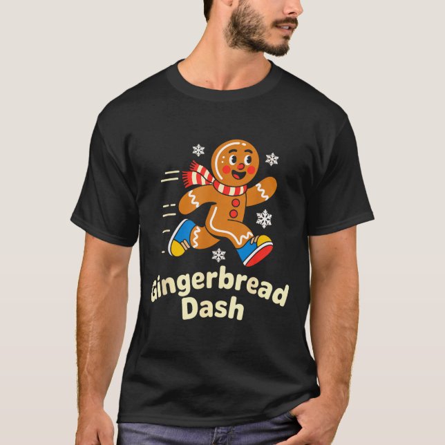 Camiseta Christmas Gingerbread Dash Running Runner Xmas Mar (Frente)