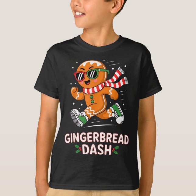 Camiseta Christmas Gingerbread Dash Running Runner Xmas Mar (Frente)