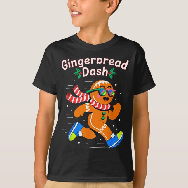 Camiseta Christmas Gingerbread Dash Running Runner Xmas Mar (Frente)