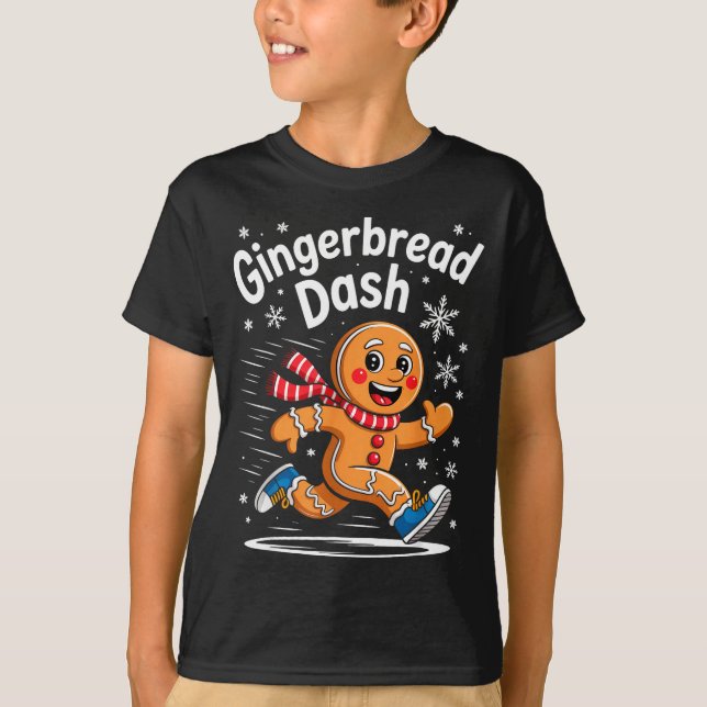 Camiseta Christmas Gingerbread Dash Running Runner Xmas Mar (Frente)
