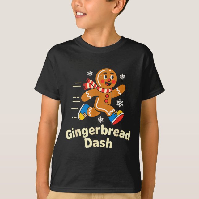 Camiseta Christmas Gingerbread Dash Running Runner Xmas Mar (Frente)