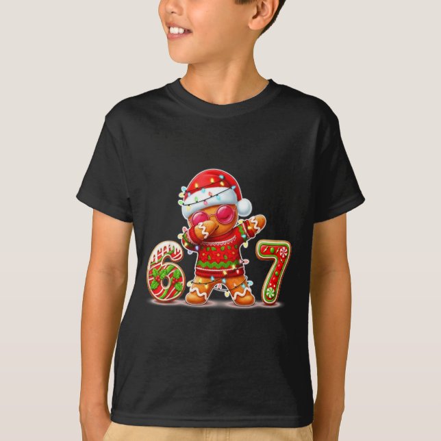 Camiseta Christmas Gingerbread Six Seven 67 Ice Cream Drip  (Frente)