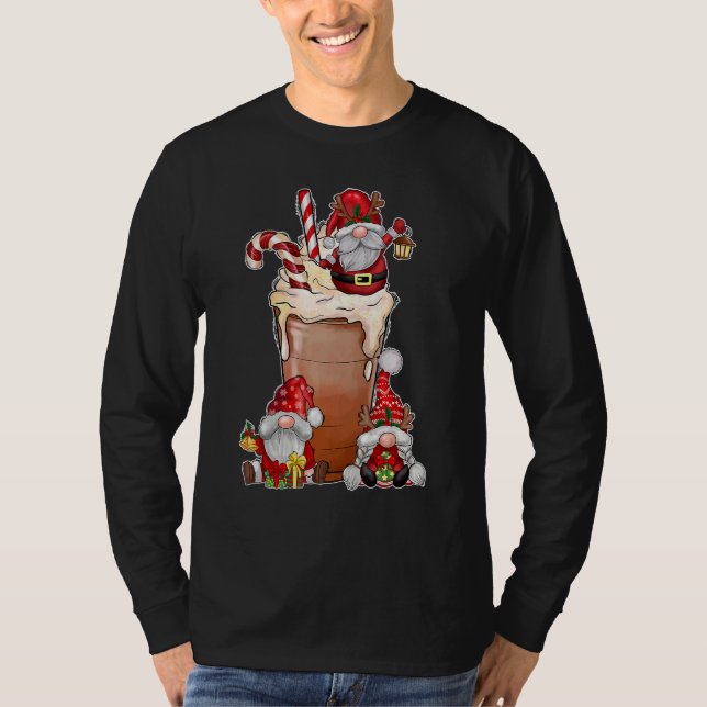 Camiseta Christmas Gnome Red Buffalo Plaid Gnome Hot Cocoa  (Frente)