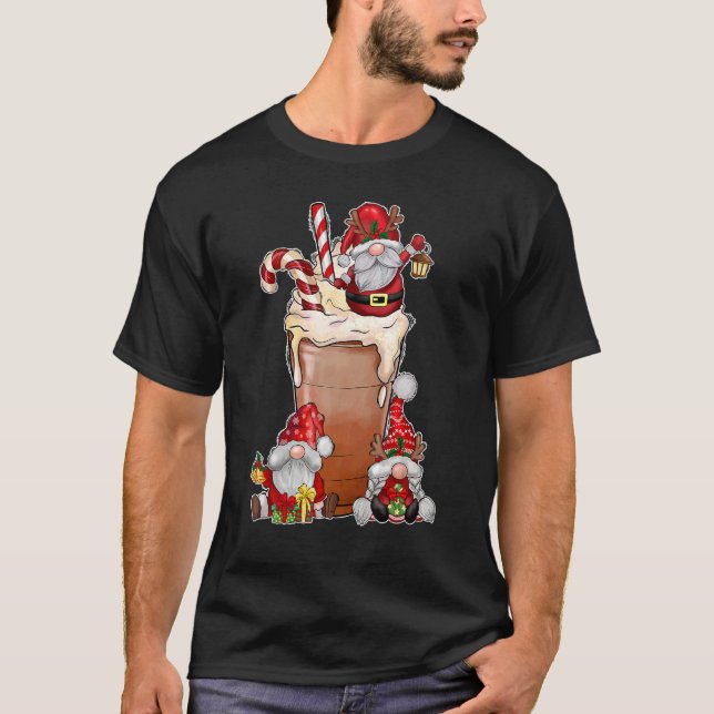 Camiseta Christmas Gnome Red Buffalo Plaid Gnome Hot Cocoa  (Frente)