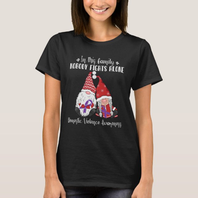Camiseta Christmas Gnomes Domestic Violence Awareness (Frente)