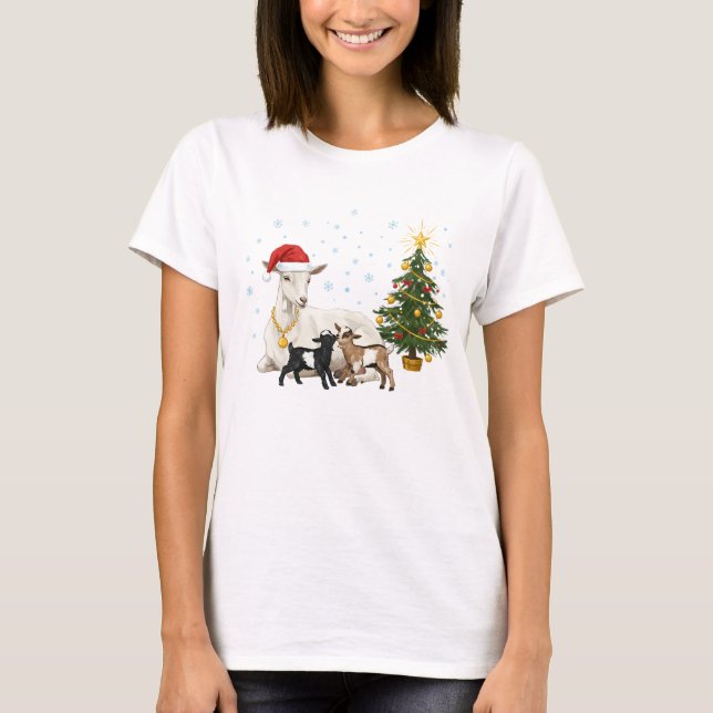 Camiseta Christmas Goat Tee – Rustic Nature (Frente)