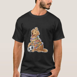 Camiseta Christmas Golden Retriever Dog with Soccer Ball