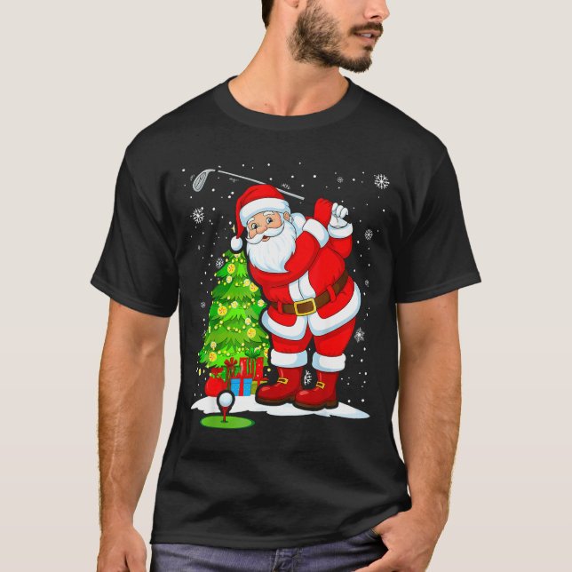 Camiseta Christmas Golf Santa Golfer Xmas Funny Christmas G (Frente)