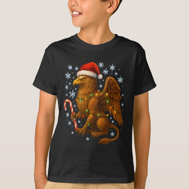 Camiseta Christmas Griffin Magic Mythical Holiday Srit Long (Frente)