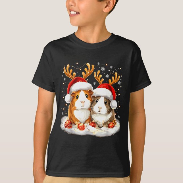 Camiseta Christmas Guinea G Reindeer Xmas  (Frente)