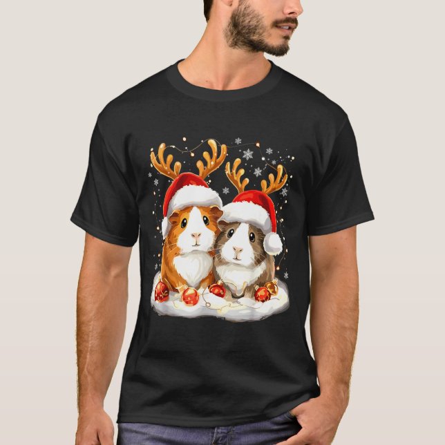 Camiseta Christmas Guinea G Reindeer Xmas  (Frente)