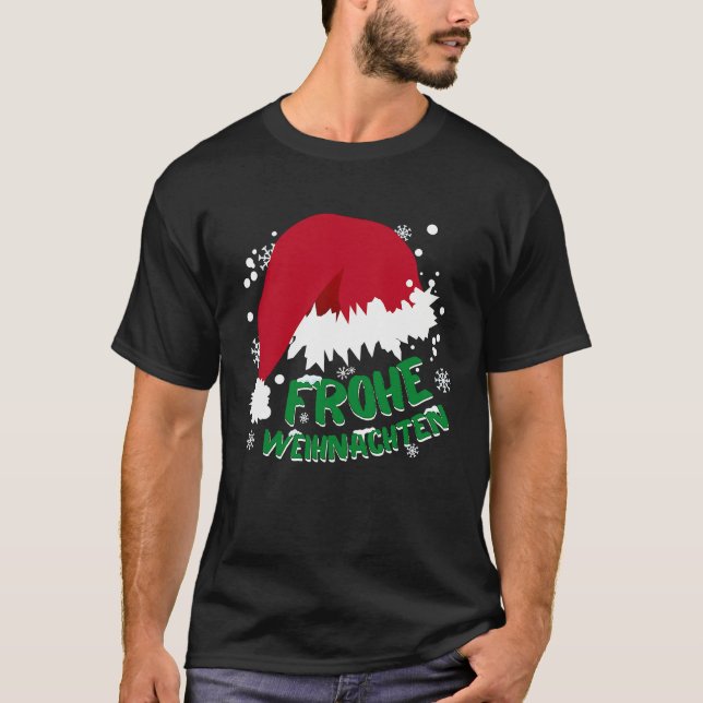 Camiseta Christmas hat and snow  Merry Christmas (Frente)