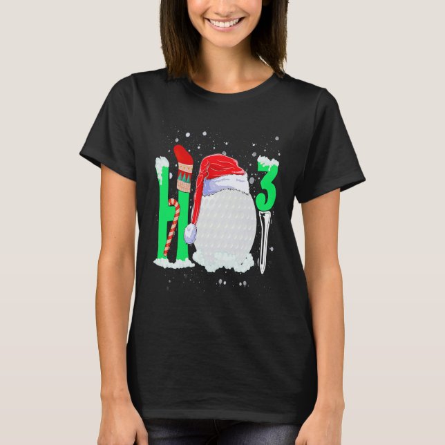 Camiseta Christmas Ho Ho X 3 Golf Holiday Santa Hat Xmas (Frente)