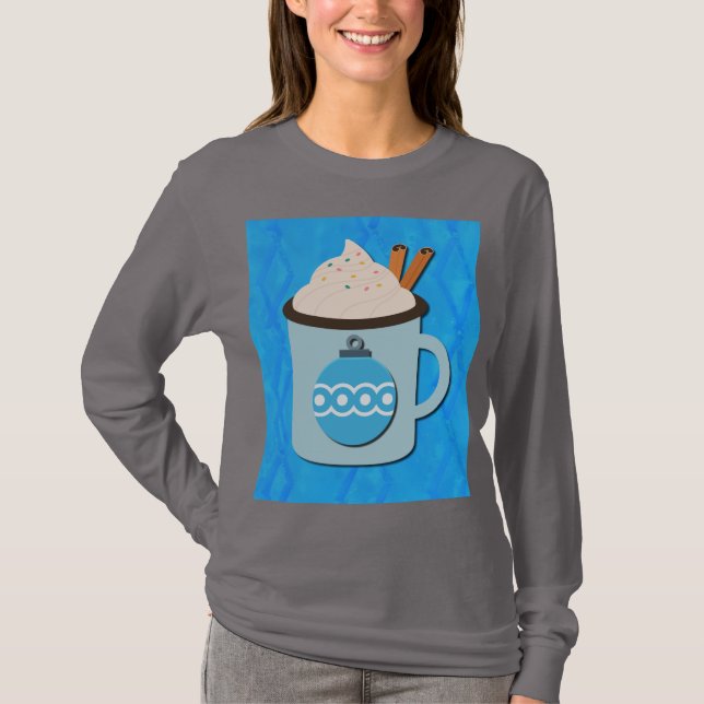 Camiseta Christmas Holiday Hot Chocolate Art on T-Shrit (Frente)