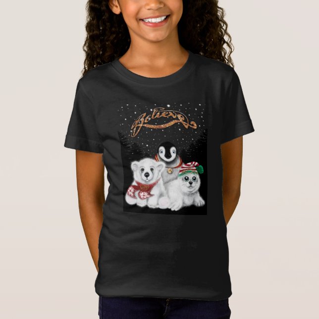 Camiseta Christmas holiday Northpole bear penguin seal (Frente)