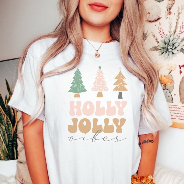 Camiseta Christmas Holly Jolly Vibes (Criador carregado)