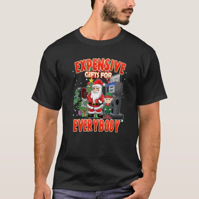 Camiseta Christmas Humor Santa Expensive (Frente)