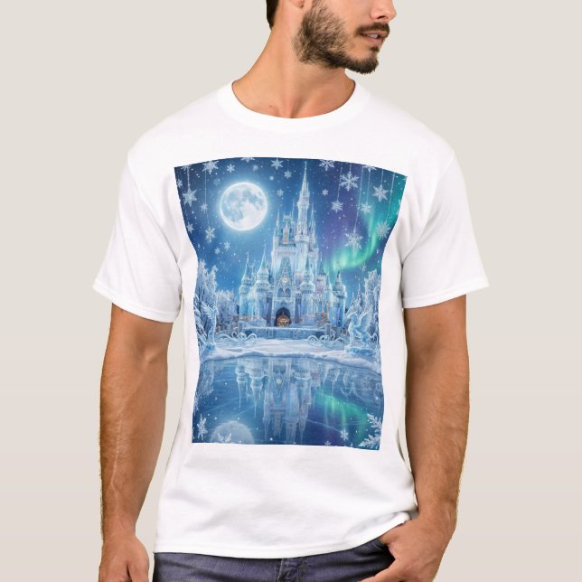Camiseta Christmas Ice Castle – A Winter Fantasy Realm (Frente)