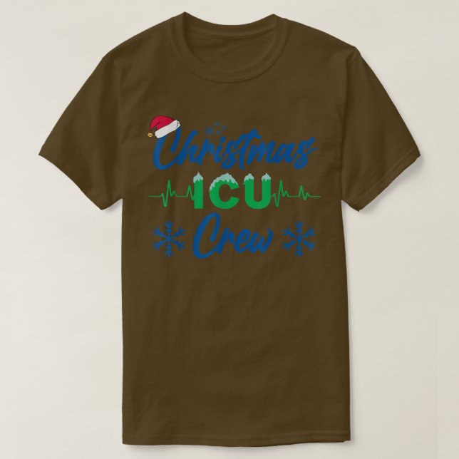 Camiseta Christmas ICU Crew, Present, Candy, Nurse, Medical (Frente do Design)