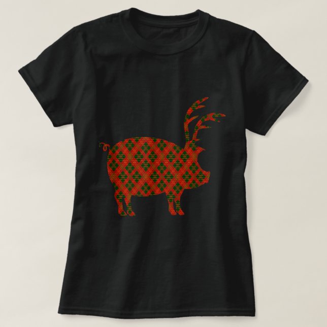 Camiseta Christmas in Arkansas Tshirt with Razorback Reinde (Frente do Design)
