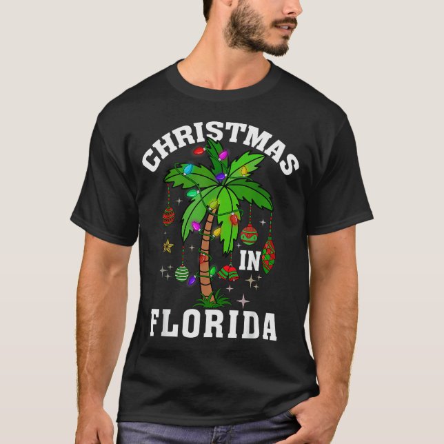 Camiseta Christmas In Florida Deck The Palm Tree Xmas Winte (Frente)