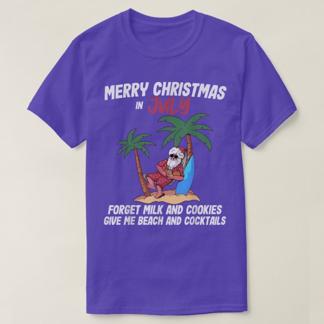 Camiseta Christmas In July Beach Party Santa Men Women Vaca (Frente do Design)
