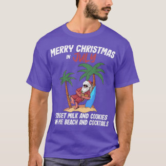 Camiseta Christmas In July Beach Party Santa Men Women Vaca