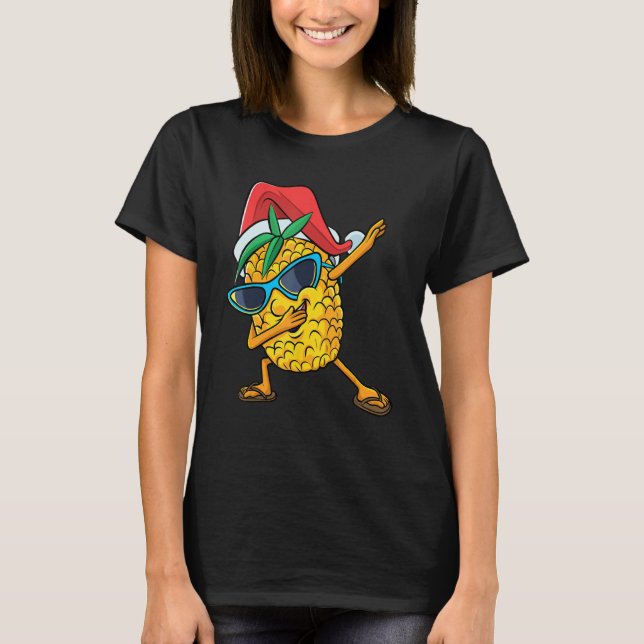 Camiseta Christmas in July Dabbing Pineapple Fruit Dab Danc (Frente)